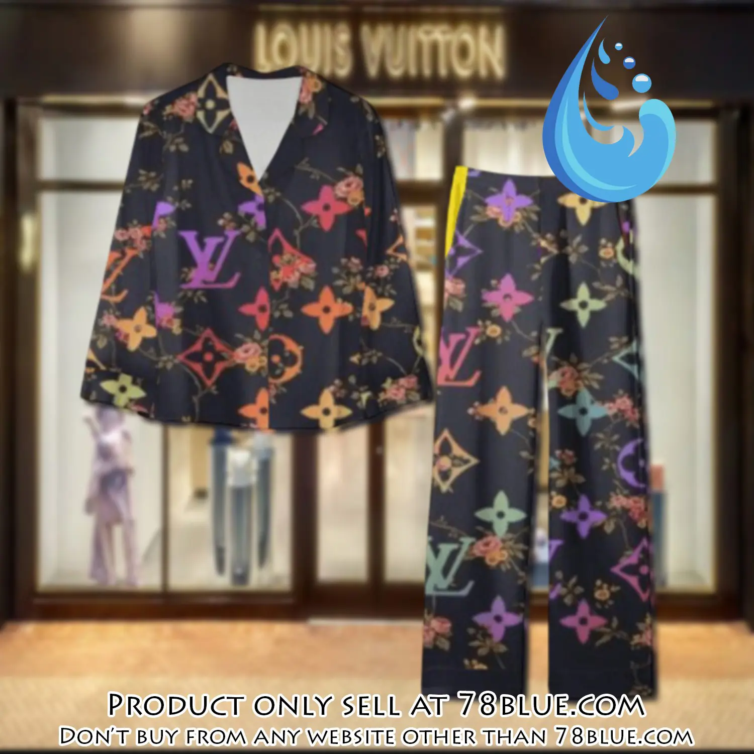 Trending luxury lv satin pajama set pjs1084 78b2017170